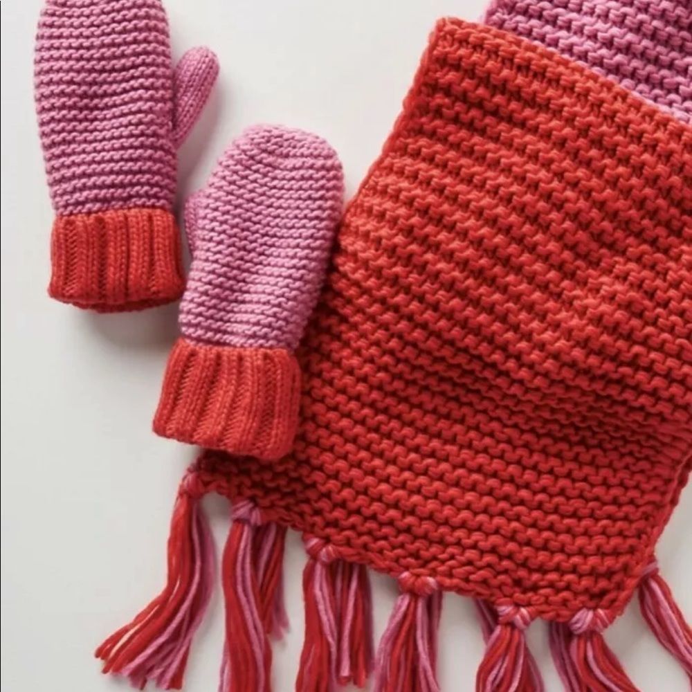 Anthropologie Scarf Wrap Colorblock Cozy Fringed - Picture 4 of 4